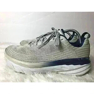 Hoka One One Bondi 6 Running Shoes Womens Size 11 Light Gray Navy 1019270 LRNC